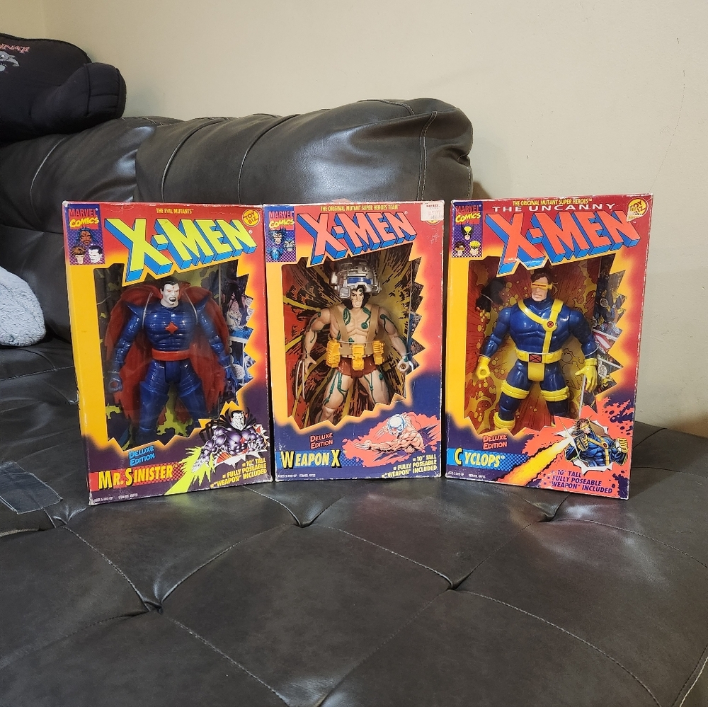 3 Vintage Toy Biz X-Men 10" Action Figures